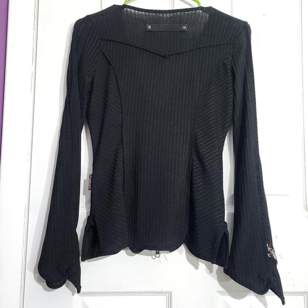 Black Vintage Gothic Zip Up Jacket - Picture 2 of 6